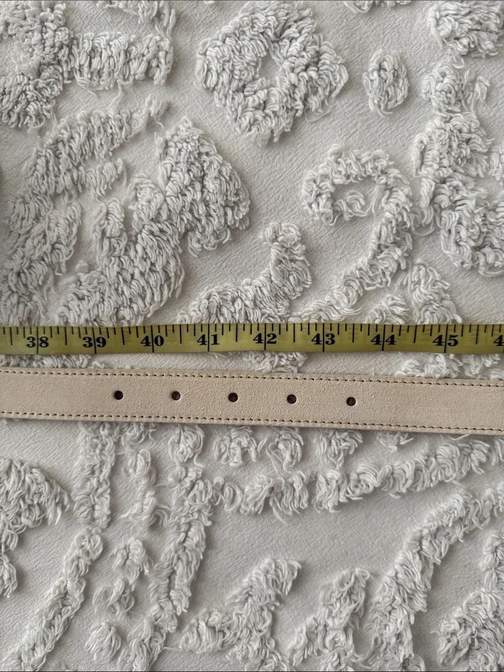 Banana Republic Suede Ivory Trouser Belt with Silver Buckle